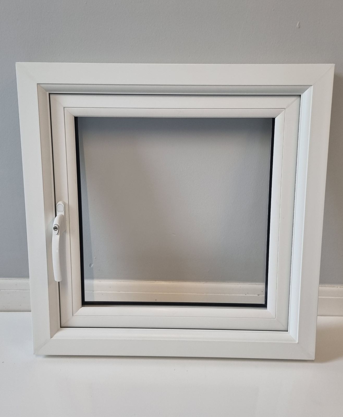 White uPVC tilt & turn window — showroom sample
