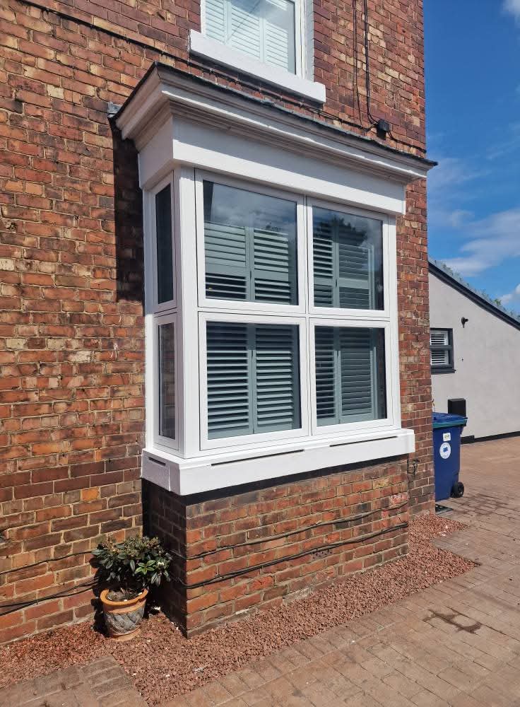 White uPVC bay window on a period property, Middlesbrough